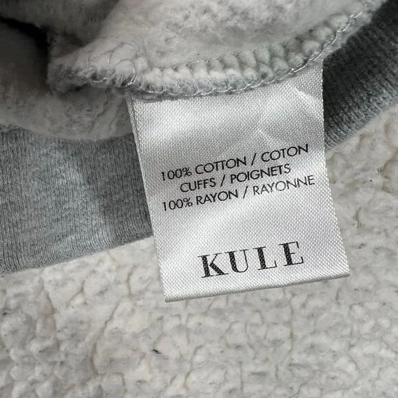 KULE Crosby Hoodie Womens S Gray Cropped Cozy Streetwear Minimalist Coastal Prep - Picture 7 of 11